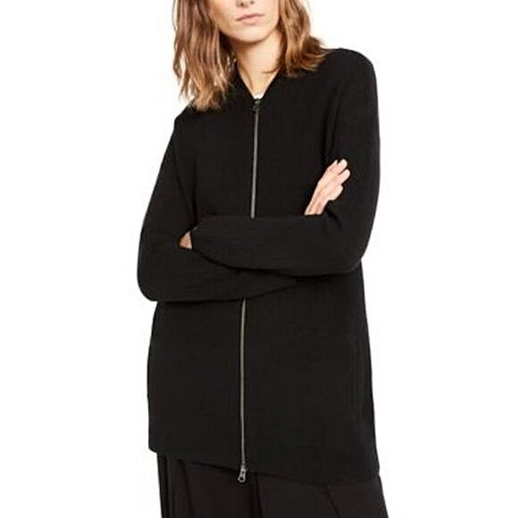 Eileen Fisher - Flight Jacket in Organic Cotton Stretch, color Black size Medium - Picture 11 of 11